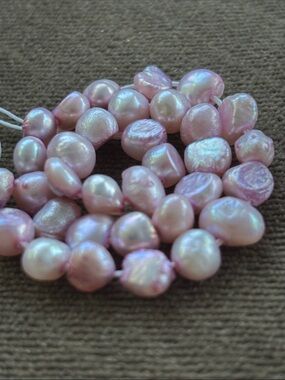 Crafting- Freshwater Baroque Pearl Strand in Light Pink Barbiecore 30 Count